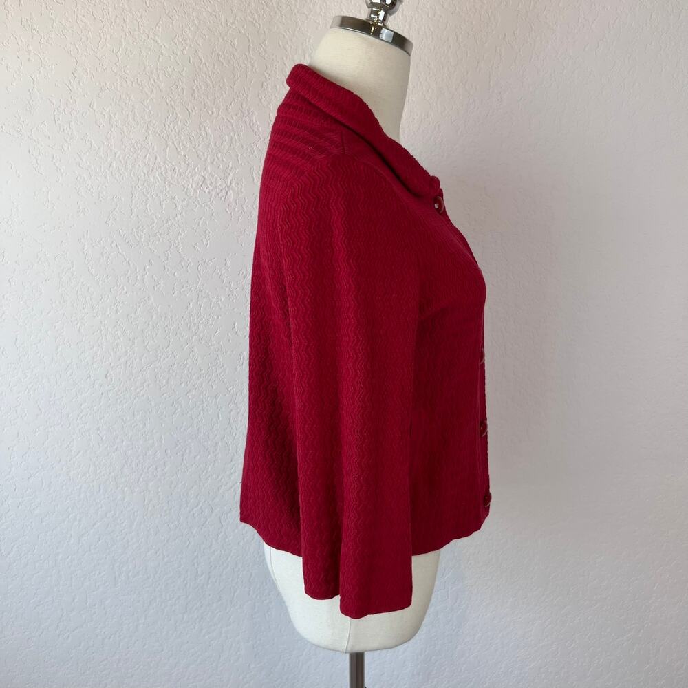 Vintage Y2K INC Silk Blend Button Up Jacket 3/4 Sleeve Collared sz Large Cottage - Picture 5 of 9